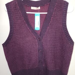 Marine Layer Women's V-Neck Sweater Vest - Deep Purple.